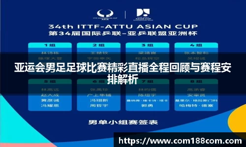 亚运会男足足球比赛精彩直播全程回顾与赛程安排解析